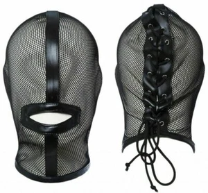 NEW unisex PU Leather mesh Head Harness Headgear mask Carnival Cosplay Costume - Picture 1 of 12