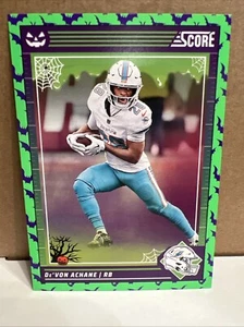 De’Von Achane #172 Score-A-Treat Football 2024 Miami Dolphins “Green Bats” - Picture 1 of 2