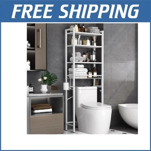 Freestanding Over-The-Toilet 4-Tier Rack - Adjustable & Stylish Bathroom Shelf - Picture 1 of 11