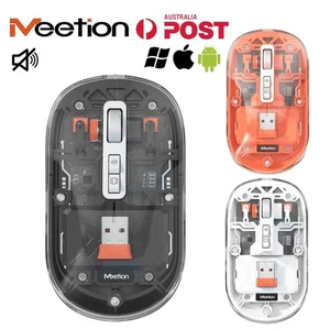 MEETION Wireless Mouse Game Transparent Bluetooth Tablet USB PC Office Portable - Zdjęcie 1 z 21