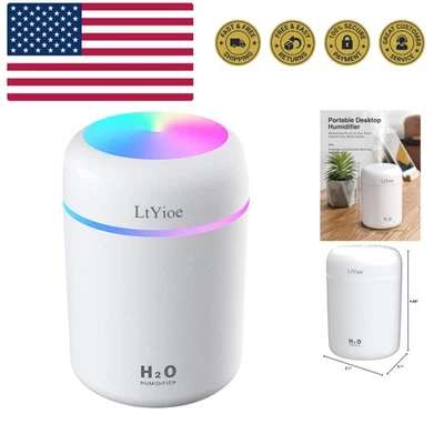 彩色酷迷你加湿器,USB 个人台式机加湿器 适用于汽车,官方... — 第 1/4 张图片