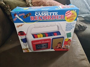 Vintage Fisher Price Kid resistente lettore cassette registratore + microfono canta lungo - Foto 1 di 7