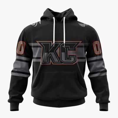 Personalized Kansas City Mavericks 2025/26 Blackout Hoodie, Long Sleeve Shirt - Image 1 of 4
