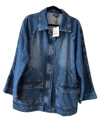 Chaqueta vaquera WHISTLES talla 10 de gran tamaño manga acampanada azul nueva con etiquetas DEFECTO LEER Foto 1 de 4