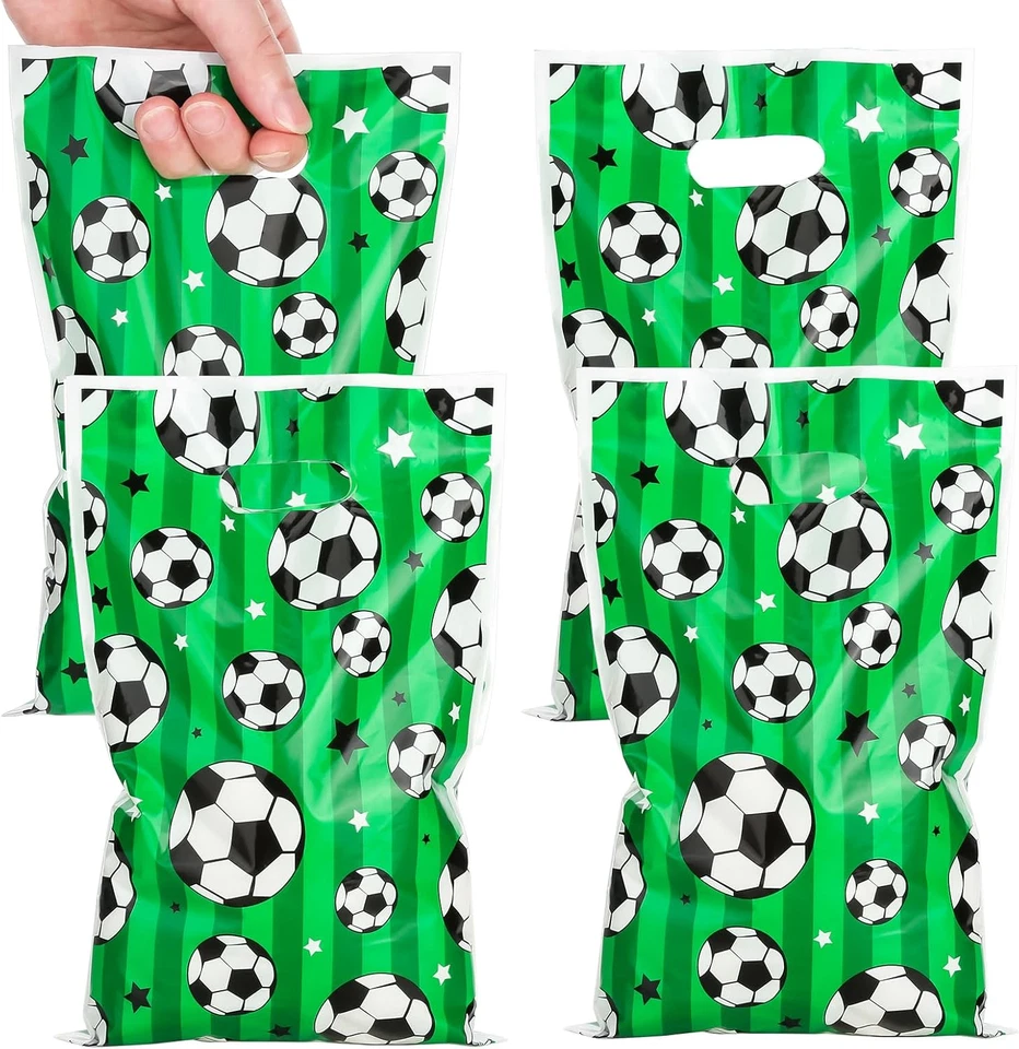 40 PIEZAS Bolsas de regalos de fútbol, bolsas de plástico para fiestas de cumpleaños para fútbol deporte Foto 1 de 4