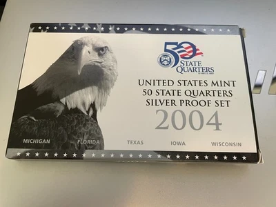 2004S Silver Proof United States Mint 50 State Quarters Set W/COA - Image 1 of 4