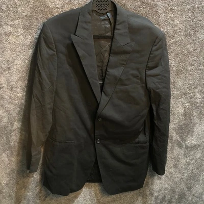 Blazer Versace Collection Para Hombre 50 Lana Negro Abotonado Abrigo Deportivo Italia Lujo Foto 1 de 4
