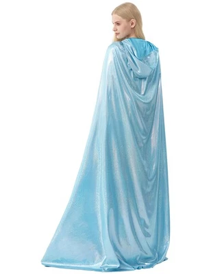 Capa com capuz princesa feminina, Halloween 63" lantejoulas fada capa adulta para ... - Imagem 1 de 4