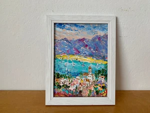 Saint Tropez France Oil Painting on Painting Board Summer Landscape Painting - Picture 1 of 8