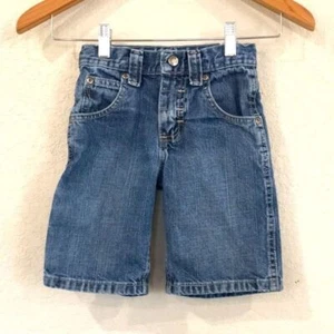 Lee Authentic Boys Sz 5 Denim Cargo Jeans 100% Cotton Adjustable - Picture 1 of 10