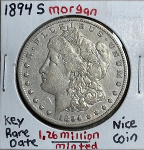 1894 S MORGAN SILVER DOLLA🌟Mega Rare S Mint🌟Key Date🌟Nice Coin🌟(SEE VIDEO) - Picture 1 of 9