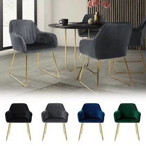 Set de de 2/4/6/8x sillas de comedor tapizadas de terciopelo con reposabrazos - Imagen 1 de 5