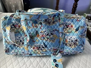NEW! Vera Bradley Large Traveler Duffel Bag - Beach Treasures + Luggage Tag - Picture 1 of 9