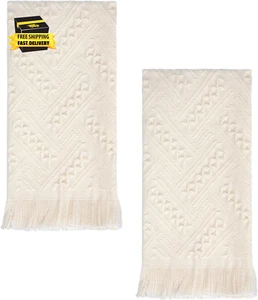 Luxury Decorative Hand Towels Bathroom: 2 Packs 14X30 100% Cotton Turkish Absorb - Picture 1 of 7