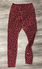 Women's Nike One  Mid-Rise Leopard Glitter Printed Leggings S Cedar Red Black