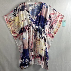 Apana Resort Kimono Women's Medium Multicolor Tropical Swimsuit Coverup NEW - Picture 1 of 12