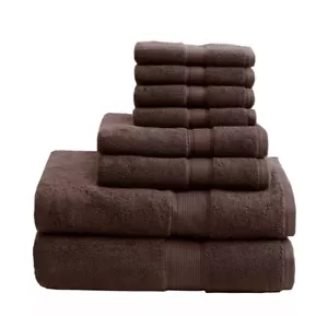 Madison Park Signature Baumwolle Badetuch 8-teiliges Set. Farbe Braun Neu - Bild 1 von 3