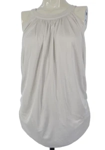 Twenty8Twelve Top Y2K Sienna Miller Silky Jersey Light Grey Draped Slit Back S - Picture 1 of 11