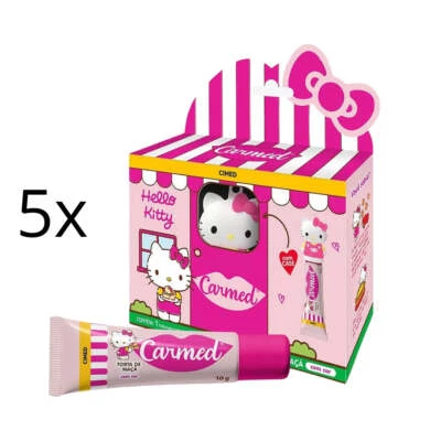 Lote de 5 Hidratantes Brillo Labial Pastel Manzana Hello Kitty Carmed 10g Vegano Foto 1 de 3