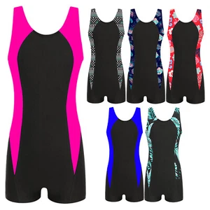 Girls Boys Swimwear Keyhole Back Surfing Suit Boyleg Unisex Kids Athletic Sport - Picture 1 of 68