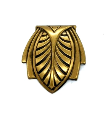 Scarf Ring Clip Holder Brass Colour Art Deco Shell Design  - Image 1 of 4