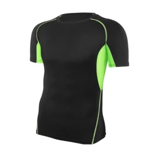 Mens Compression Top T-Shirt Short Sleeve Base Layer Workout Sports Quick Drying - Picture 1 of 33