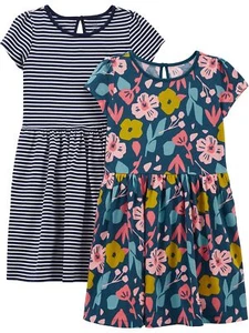 Girls Short-Sleeve and Sleeveless Sets Pack of 2 Casual Dress Floral Print/St... - Picture 1 of 6