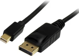 Black 2 Meter DisplayPort M/M Cable (DisplayPort Male to Mini DisplayPort Male) - Picture 1 of 1