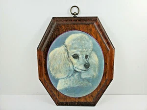  Robert  Guzman Forbes Love at first sight Poodle Frosted Glass On Wood Plaque - Picture 1 of 8