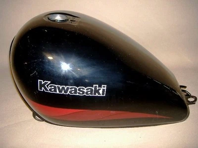 Tanque de combustible de gasolina Kawasaki VN700 51002-5059-H8 1985 Vulcan VN 700 negro ébano abolladura Foto 1 de 4