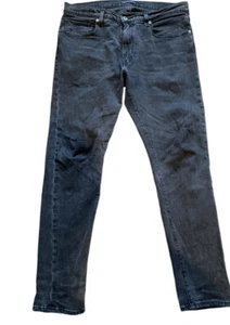 LEVI'S 512 BIG E Jeans Mens Black Distressed Slim Tapered W33 L32 Vgc - Picture 1 of 9