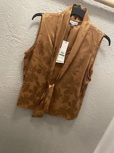Blusa Top Calvin Klein Sin Mangas - Dorada Talla Grande *NUEVA con Etiqueta* - Imagen 1 de 5