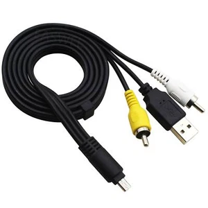 AV Audio VIDEO TV Cable USB Charger Cord For Nikon CoolPix D5000 D5100 Camera - Picture 1 of 3