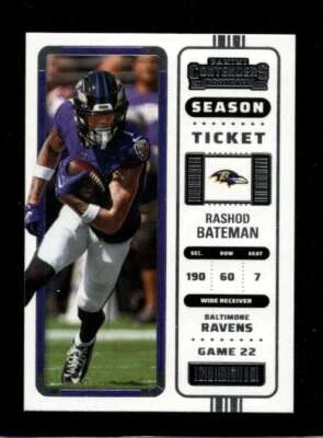 2022 PANINI CONTENDERS SEASON TICKET #6 RASHOD BATEMAN NMMT RAVENS - Image 1 of 2