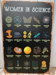 Women In Science Metal Sign 8"X12" Scientists Famous Women Pioneers Science - Picture 1 of 2