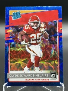 2020 Panini Donruss Optik Clyde Edwards-Helaire bewertet Rookie blau Zielfernrohr RC #171 - Bild 1 von 2