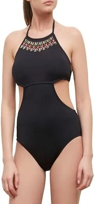 Kenneth Cole -Sea Gypsy Hand Beaded High-neck Cut-out,  size: Large,  Black  - Imagem 1 de 2