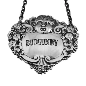 VINTAGE - Sterlingsilber - Burgunder Dekanter Etikett - Turner & Simpson - 1974 - Bild 1 von 4