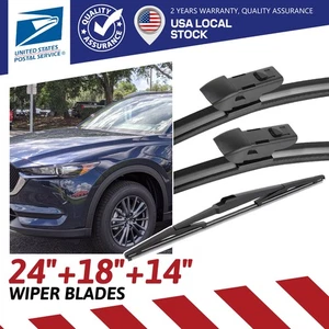 Front Left + Right & Rear Windshield Wiper Blades Set for Mazda CX-5 2017-2020 - Foto 1 di 23