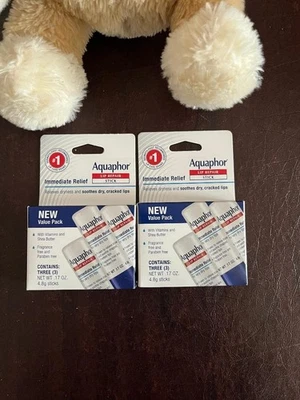Aquaphor Barra Reparadora de Labios Paquete Doble 0.17oz x 3 por 2PKS NUEVO SELLADO Foto 1 de 2