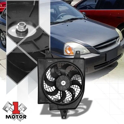 Conjunto de ventilador de refrigeración condensador de aire acondicionado estilo OE para motor 01-05 Kia Rio 1,5 L 1,6 L Foto 1 de 4