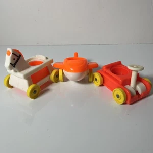 Fisher Price Little People Vintage Baby Horse w/ wheels Toy Scooter And Plane 3 - Picture 1 of 4