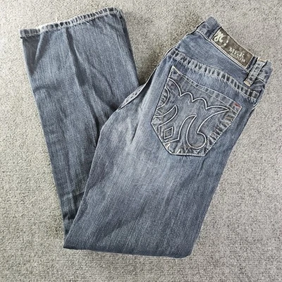 Pantalones de mezclilla MEK Brant Bootcut para mujer 32x34 lavado oscuro tiro bajo informales botones  Foto 1 de 4