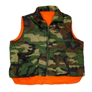 Winchester Reversible Hunting Vest XL Camo Blaze Orange Nylon Vintage Outdoors - Picture 1 of 18