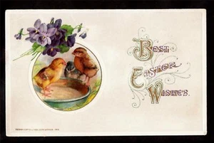 Postkarte Winschküken am Wasserschale Ostern 1912 - Bild 1 von 1