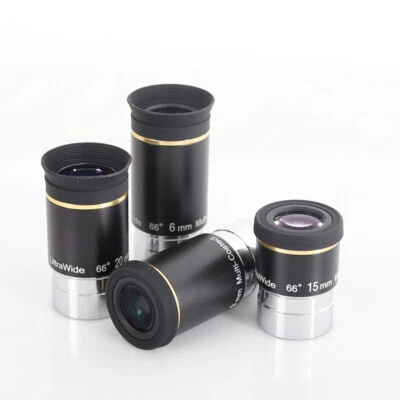 66 degree ultra wide angle field of view Telescope eyepiece 6mm 9mm 15mm 20mm - Image 1 of 3