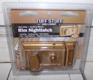 Tuff Stuff Heavy Duty Rim Nightlatch Bronze Colored 2 Keys NEW Lock - Picture 1 of 1