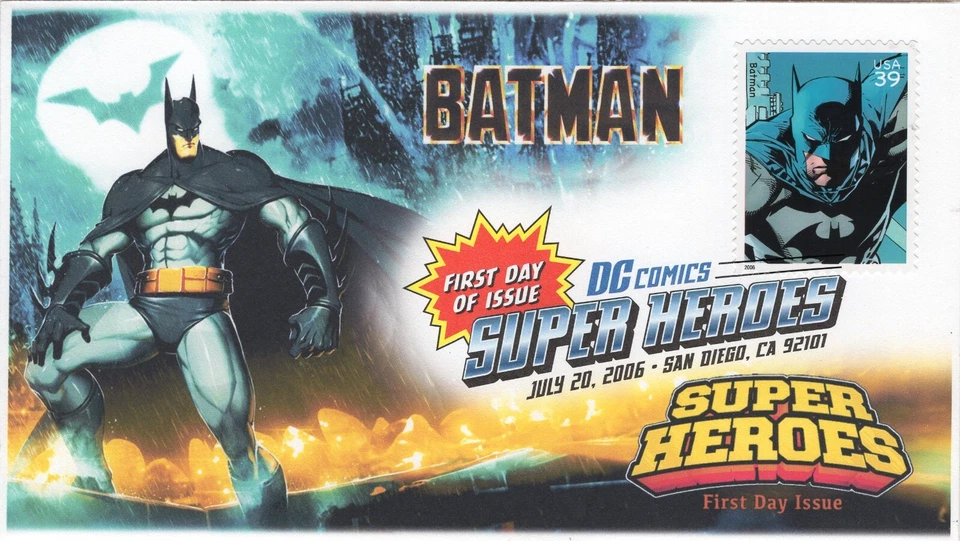 AO-4084e-1, 2006, DC Comics Super Heroes, Batman, FDC, Add-on Cachet. Digital Co - Image 1 of 1