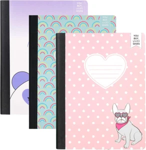 1-Subject 7.5 X 9.75 Composition Notebook Set – 3 Pack of Kids College Ruled & W - Picture 1 of 12