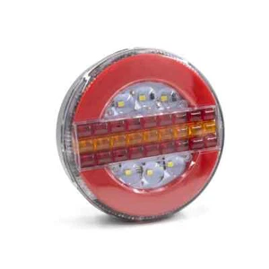 5.3" Dynamic LED Round Brake Stop Tail Light Turn Signal DRL Lamp Trailer Truck - Picture 1 of 11